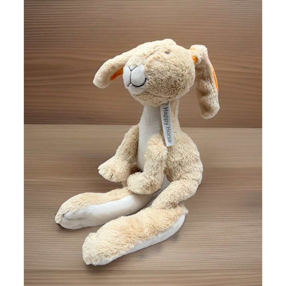 Happy Horse Bunny Rabbit Plush 11” Tan Stuffed Toy Big Feet Sewn Eyes Washable - Picture 1 of 11